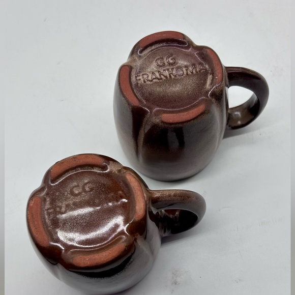 Vintage Set of 2 FRANKOMA Plainsman Cinnamon Brown C6 Coffee Cup Mug - Picture 8 of 12